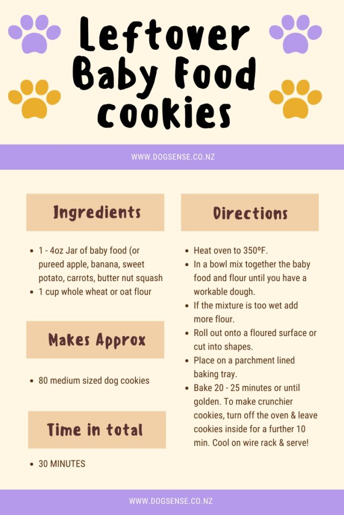 Dog treat recipe using leftover baby food