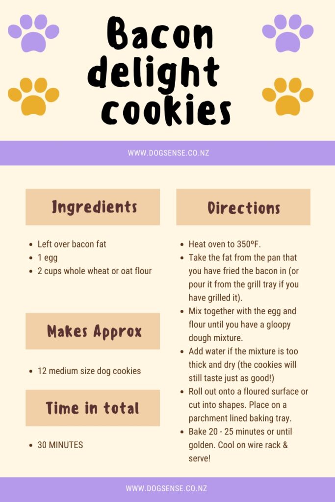 Homemade bacon dog treat recipe