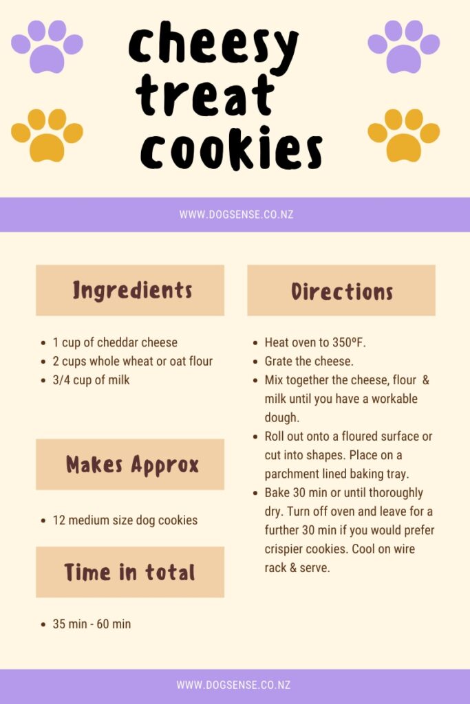 Cheesy homemade dog treat recipe